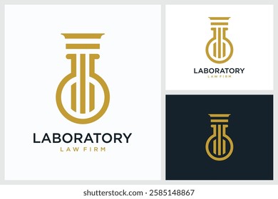 Laboratory Law Firm Design Inspiration. Laboratory Law Firm Vector Logo Design Template, Laboratory Law Firm Logo Design Vector Illustration