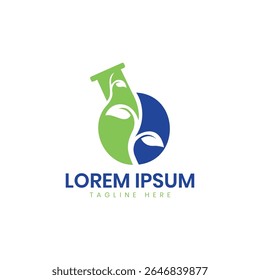 laboratory leaf organic bio chemistry logo design creative concept