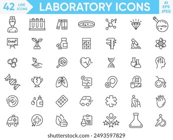 Laboratory line icon vector and Illustrator set