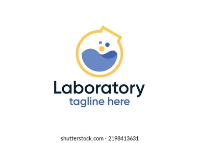 Laboratory liquid glass logo vector template