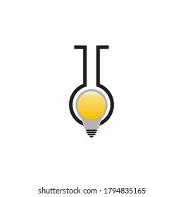 Laboratory logo bulb and beaker icon. Chemistry sign. Science or pharmaceutical symbol.Stock illustration.