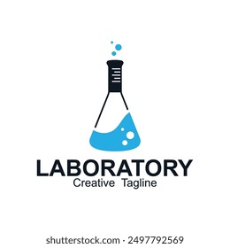 laboratory logo design with liquid chemicals. This logo is suitable for science, research and community