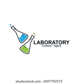 laboratory logo design with liquid chemicals. This logo is suitable for science, research and community