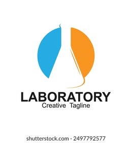 laboratory logo design with liquid chemicals. This logo is suitable for science, research and community