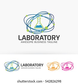 Laboratory logo design. Research and Science logo concept. Vector logo template