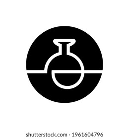 Laboratory logo design template, erlenmeyer flask icon, lab symbol illustration - Vector