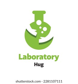 laboratory logo design template. Vector illustration of icon and element