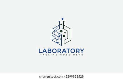 Laboratory Logo Design Template Vector Graphic Branding Element.