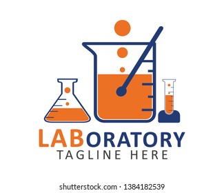 Laboratory logo. Editable vector EPS.