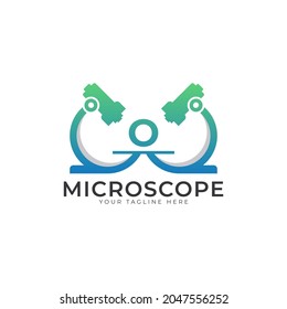 Laboratory Logo. Initial Letter O Microscope Logo Design Template Element.