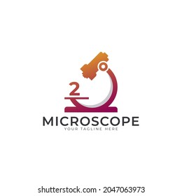 Logotipo de laboratorio. Elemento de plantilla de diseño del logotipo del microscopio número 2.