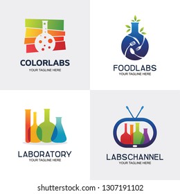 Laboratory Logo Set Design Template Collection