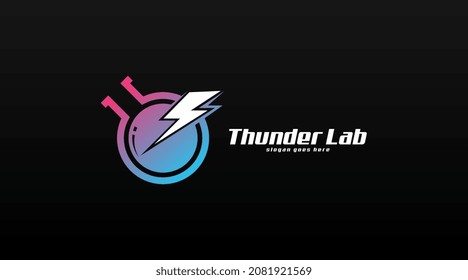 Laboratory Logo Vector with Dual Meaning Concept Isolated in Dark Background