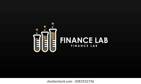 Laboratory Logo Vector with Dual Meaning Concept Isolated in Dark Background