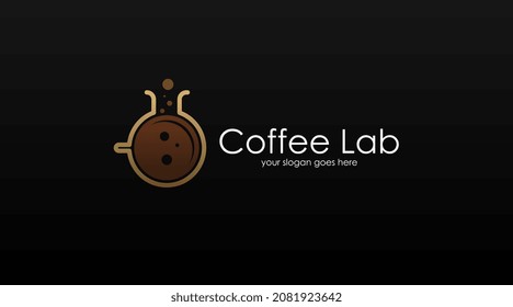 Laboratory Logo Vector with Dual Meaning Concept Isolated in Dark Background