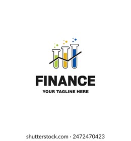 Laboratory Logo Vector with Improvement arrow sign Concept, suitable for financial business and etc. Isolated on white Background