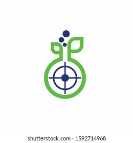 Laboratory logos with target crosshairs