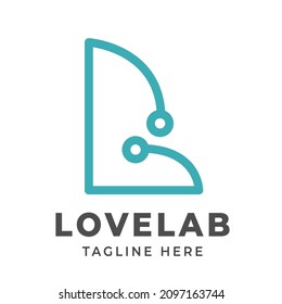 Laboratory love logo. used love related welcome logo.