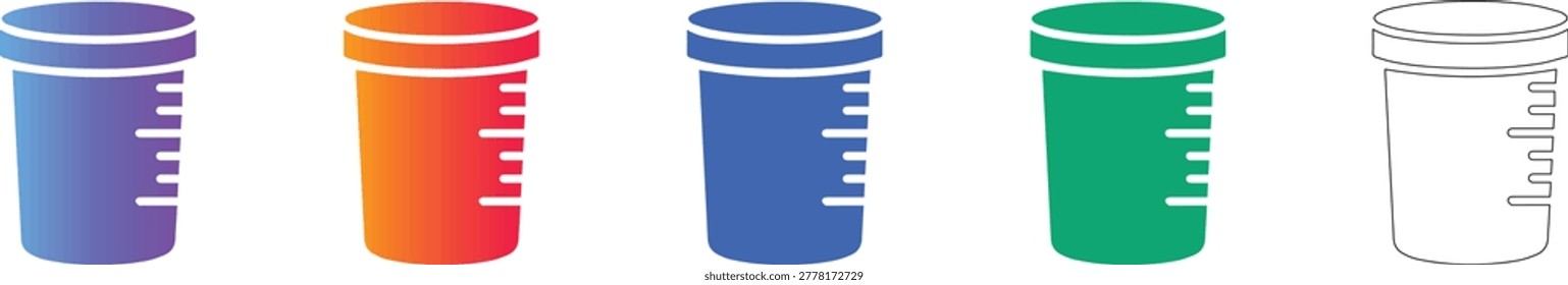Laboratory Measuring Cup Icon Set vol 3008