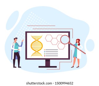 Laboratory medical diagnostics concept. Vector flat graphic design cartoon illustration