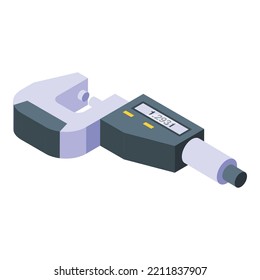 Laboratory micrometer icon isometric vector. Digital ruler. Equipment tool