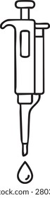 Laboratory micropipette with a liquid drop outline icon laboratory equipment liquid handling research lab