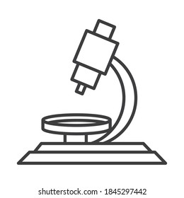 laboratory microscope analsis science line icon vector illustration
