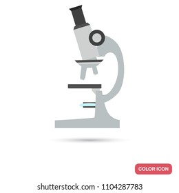Laboratory microscope color flat icon