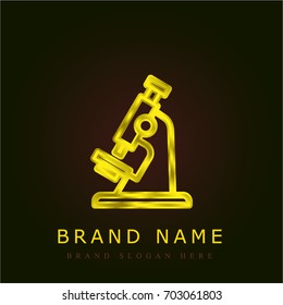 Laboratory Microscope golden metallic logo