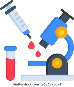 Laboratory Microscope Icon Flat Vector Illustration