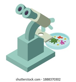 Laboratory microscope icon. Isometric illustration of laboratory microscope vector icon for web