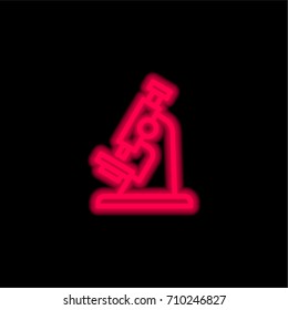 Laboratory Microscope red glowing neon ui ux icon. Glowing sign logo vector
