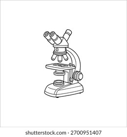 Ilustração do vetor da ferramenta científica do microscópio do laboratório
