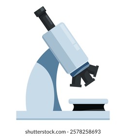 Laboratory microscope standing on white background for scientific research