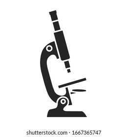 Laboratory microscope vector icon.Black vector icon isolated on white background laboratory microscope.