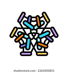 vector de icono de color de estructura molecular de laboratorio. signo de estructura molecular de laboratorio. ilustración de símbolo aislado