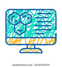 laboratory molecular structure doodle icon sketch vector. laboratory molecular structure sign. isolated symbol illustration