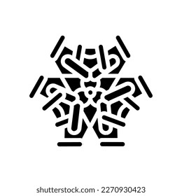 vector de icono de glifo de estructura molecular de laboratorio. signo de estructura molecular de laboratorio. ilustración de símbolo aislado
