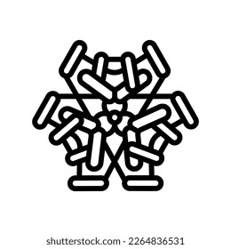 vector de icono de la línea de estructura molecular de laboratorio. signo de estructura molecular de laboratorio. símbolo de contorno aislado ilustración negra