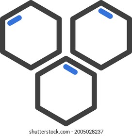 Labormolekül, Illustration, Vektorgrafik auf weißem Hintergrund.