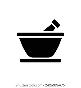 Laboratory Mortar Filled Icon Vector Illustration