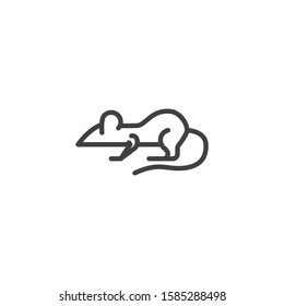 Laboratory mouse line icon. linear style sign for mobile concept and web design. Lab rat outline vector icon. Animal experiment symbol, logo illustration. Vector graphics