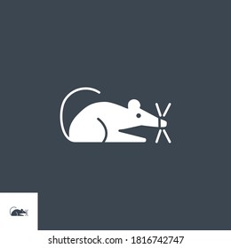 Laboratory Mouse related vector glyph icon. Isolated on black background. Vector illustration.
