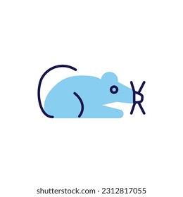 Laboratory Mouse related vector line icon. Isolated on white background. Vector illustration. Editable stroke
