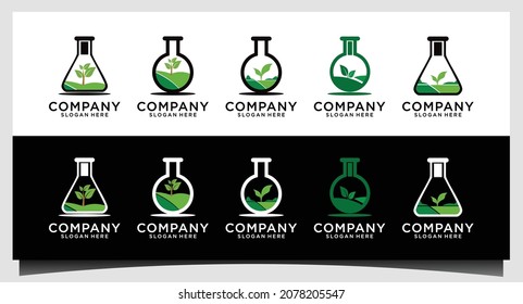 laboratory nature logo design template