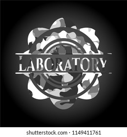 Laboratory on grey camo pattern