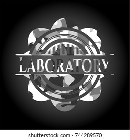 Laboratory on grey camouflage texture