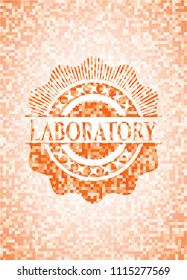 Laboratory orange mosaic emblem