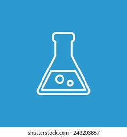 laboratory outline icon, isolated, white on the blue background. Exclusive Symbols 