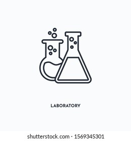 laboratory outline icon. Simple linear element illustration. Isolated line laboratory icon on white background. Thin stroke sign can be used for web, mobile and UI.